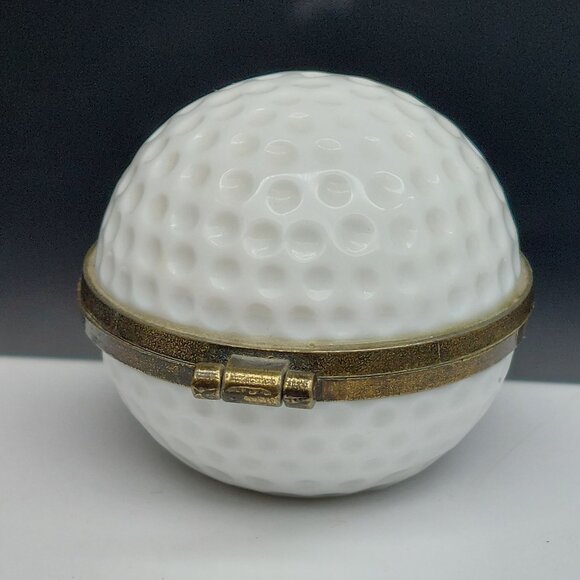 Midwest of Cannon Falls PHB Porcelain Golf Ball Hinged Trinket Box - Picture 5 of 7